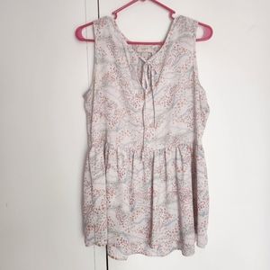 LOFT Outlet Floral Leaf Lightweight Blouse Womens Size Medium